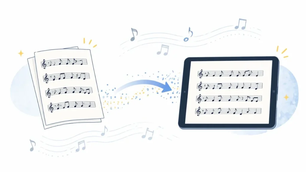 紙の楽譜の電子化イメージ