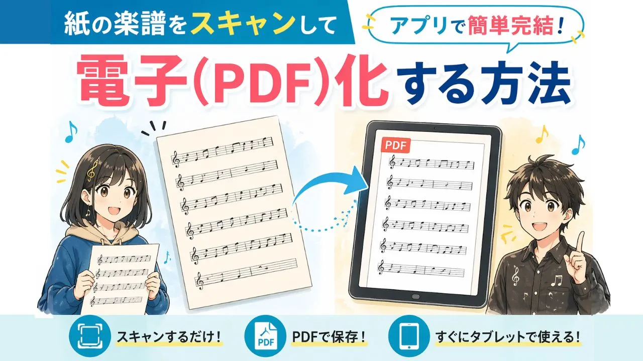 紙の楽譜の電子化のタイトル
