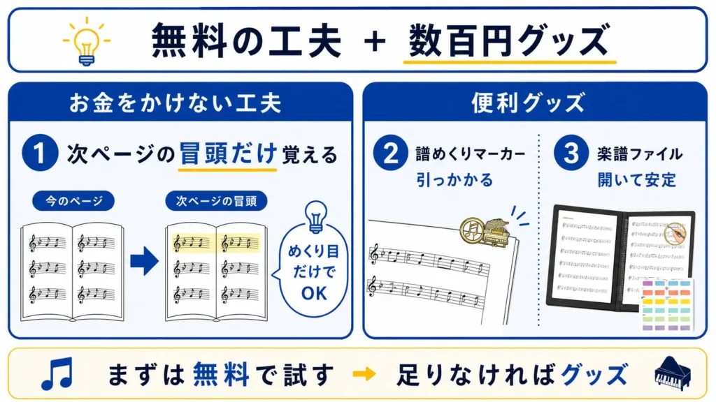 譜めくりの工夫