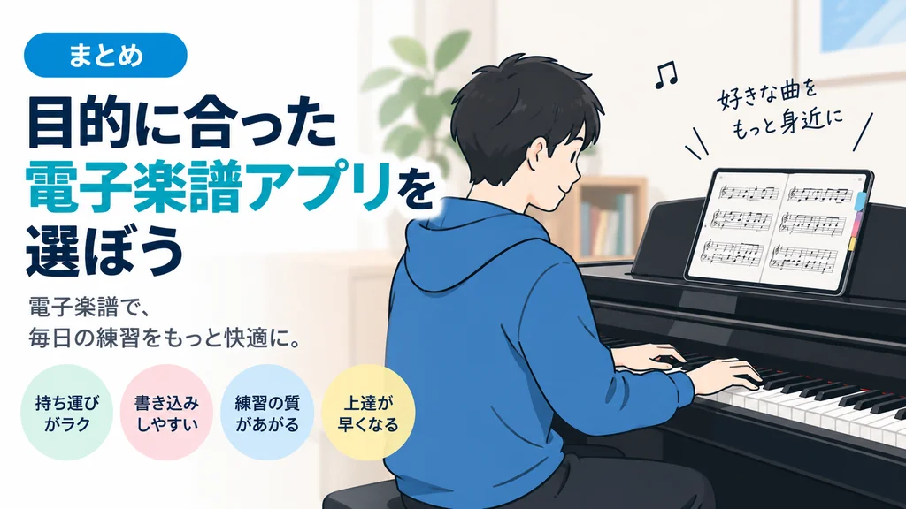 まとめ:目的に合った電子楽譜アプリを選ぼう