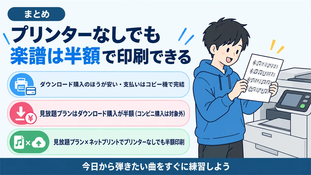 ぷりんと楽譜のコンビニ印刷のまとめ