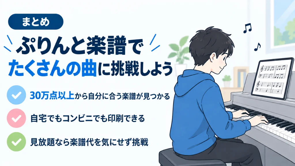 まとめ:ぷりんと楽譜でたくさんの曲に挑戦しよう