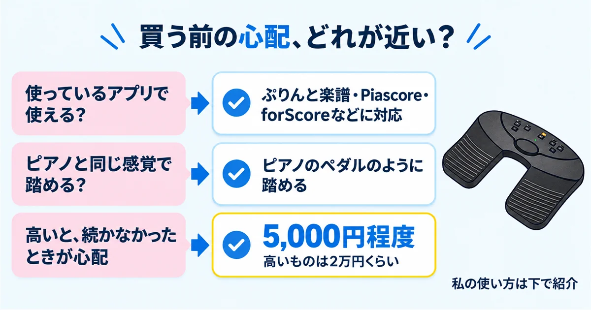 LEKATOの譜めくりペダルをおすすめする理由：買う前の心配3つへの答え