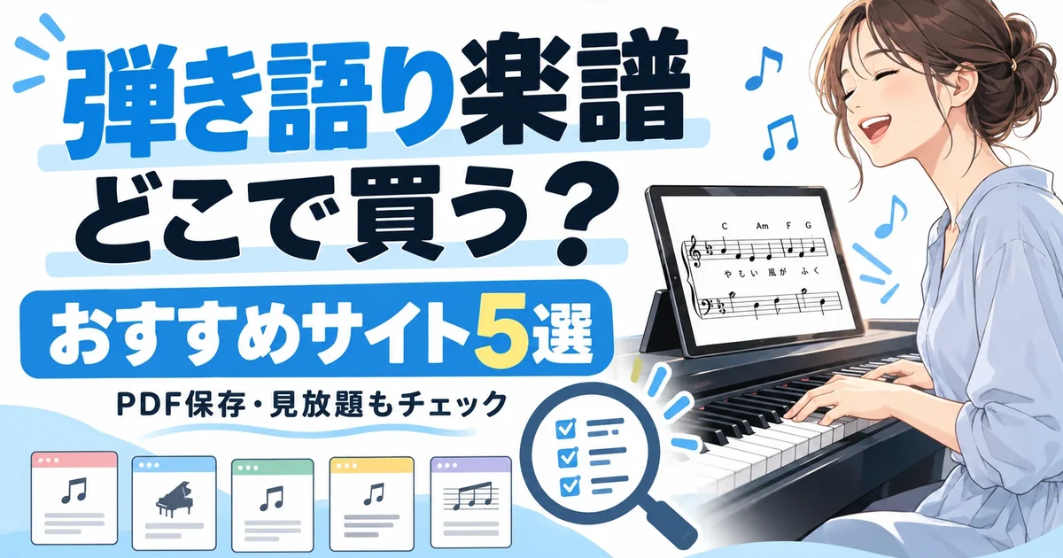 ピアノ弾き語り楽譜はどこで買う?おすすめサイト5選